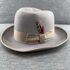 DESIGNER COLLECTION GODFATHER - Men's 100% Wool Gray Size Medium Fedora Hat  H7